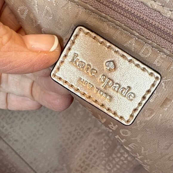 Kate Spade Bag Purse Handbag New York Sawyer Street Taden Metallic Leather Tote - Picture 16 of 16